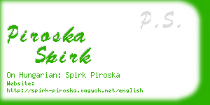 piroska spirk business card